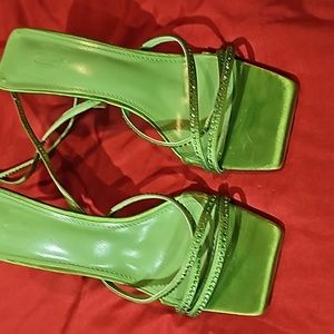 Sandals color green laces tie up